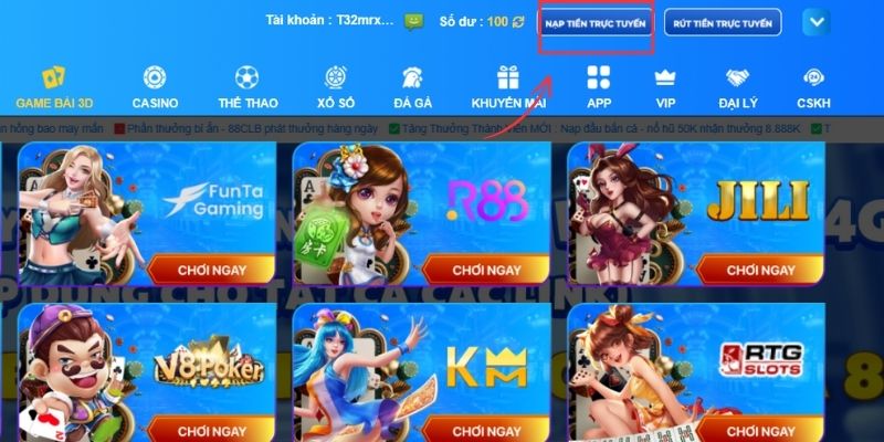 Hướng Dẫn Nạp Tiền 88CLB Đơn Giản Chỉ Với 5 Bước Cơ Bản Điền đủ và đúng thông tin yêu cầu nạp tiền 88CLB